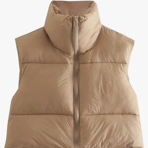 Tan puffer vest